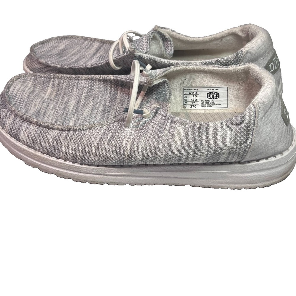 Hey Dude Wendy Sox Womens Lightweight Comfort  Gray/White US‎ 11 Good Tread